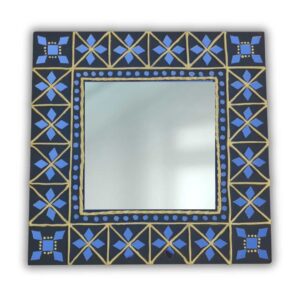 Petals of Sea | Handcrafted Lippan Art Mirror Frame