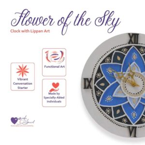 Flower of the Sky | Handcrafted Lippan Art Clock