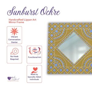 Sunburst Ochre | Handcrafted Lippan Art Mirror Frame