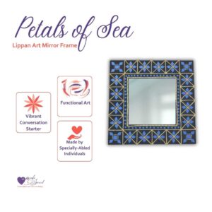 Petals of Sea | Handcrafted Lippan Art Mirror Frame