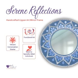 Serene Reflections | Handcrafted Lippan Art Mirror Frame