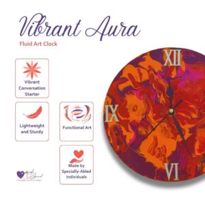 Vibrant Aura | Handcrafted Fluid Art Clock