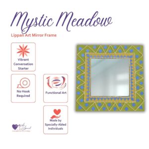 Mystic Meadow | Handcrafted Lippan Art Mirror Frame