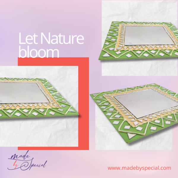 Mystic Meadow | Handcrafted Lippan Art Mirror Frame - Image 4