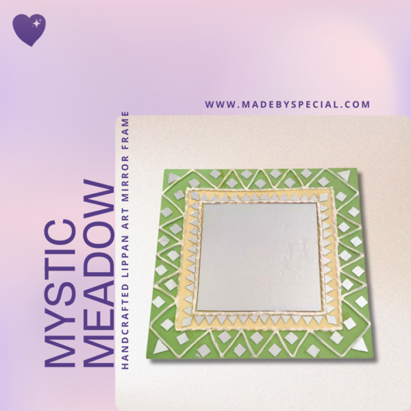 Mystic Meadow | Handcrafted Lippan Art Mirror Frame