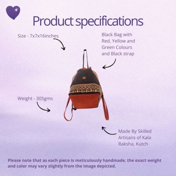 Black Rabari Charm Bag | Carry Culture, Crafted with Care - Image 3